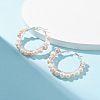 Natural Pearl Wire Wrapped Beaded Hoop Earrings for Women EJEW-JE04759-03-2