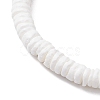 Natutal White Sea Shell Disc Beaded Stretch Bracelets BJEW-JB10551-01-4