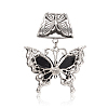 Antique Silver Plated Alloy Acrylic Rhinestone Butterfly Big Pendants PALLOY-J196A-04AS-2