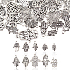 100Pcs 10 Styles Tibetan Style Alloy Pendants TIBEP-CJ0001-56-2