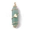 Natural Mixed Gemstone Copper Wire Wrapped Double Terminal Pointed Pendants PALLOY-JF02547-3
