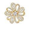 Flower Golden Alloy Rhinestone Brooches for Backpack Clothes PW-WG1E50B-01-1