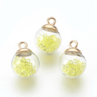 Transparent Glass Bottle Pendants GLAA-L018-07-1