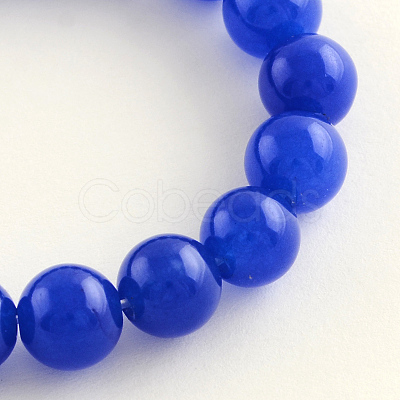 Dyed Natural White Jade Round Bead Strands G-Q937-6mm-05-1