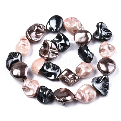 Electroplated Natural Freshwater Shell Beads Strands SHEL-R113-01A-1