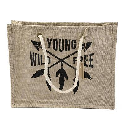 Jute Tote Bags Soft Cotton Handles Laminated Interior ABAG-F003-08A-1