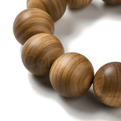 20mm Round Wood Beaded Stretch Bracelets BJEW-B080-10A-1