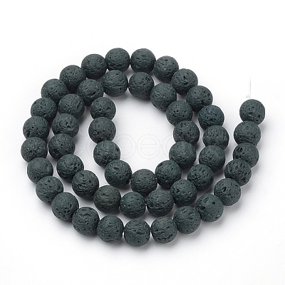 Synthetic Lava Rock Beads Strands G-S277-6mm-03-1