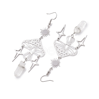 201 Stainless Steel Mushroom Dangle Earring EJEW-JE05759-1