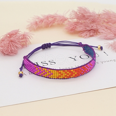 Friendship Arrows Loom Pattern MIYUKI Seed Beads Bracelets for Women BJEW-Z013-24A-1