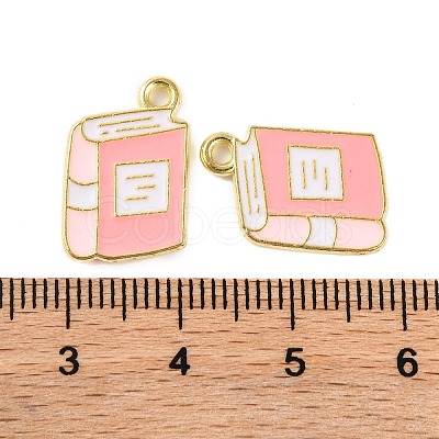 Golden Plated Alloy Enamel Pendants X-ENAM-Z017-12G-03-1