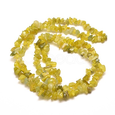 Natural Olive Jade Chip Bead Strands G-M205-30-1