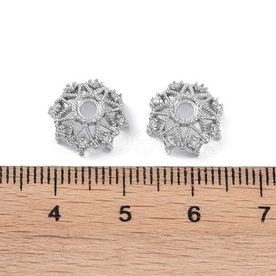 Brass Micro Pave Cubic Zirconia Beads Caps KK-B087-16B-P-1