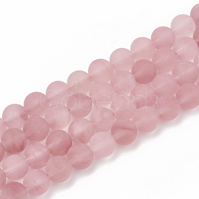 Cherry Quartz Glass Beads Strands G-T106-272-1