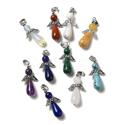 Natural & Synthetic Natural & Synthetic Mixed Gemstone Pendants G-H307-04ASP-1