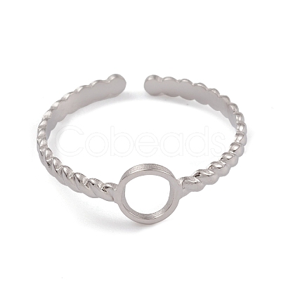 Non-Tarnish 304 Stainless Steel Cuff Rings RJEW-G285-65P-1