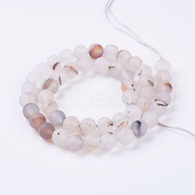 Natural Dendritic Agate Beads Strands G-P278-05-8mm-1