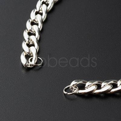 304 Stainless Steel Cuban Link Chain Bracelet AJEW-JB01014-1