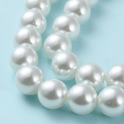 Baking Painted Pearlized Glass Pearl Round Bead Strands X-HY-Q003-12mm-01-1