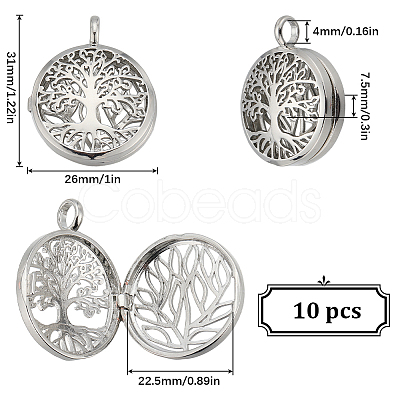 SUNNYCLUE 10Pcs Hollow Brass Cage Pendants KK-SC0004-39-1