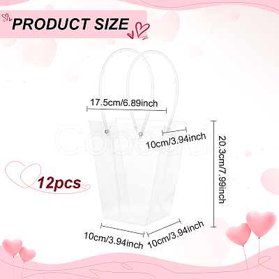 Valentine's Day Trapezoid PP Plastic Gift Bags ABAG-WH0040-10B-1