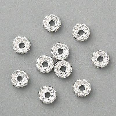 Brass Rhinestone Spacer Beads RB-A006-6MM-S-1