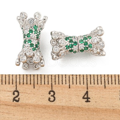 925 Sterling Silver Micro Pave Cubic Zirconia Screw Clasps STER-U001-01P-1