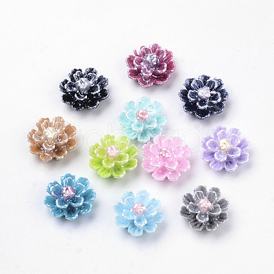 Imitation Pearl Resin Cabochons X-CRES-S301-24-1