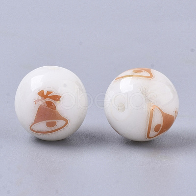 Christmas Opaque Glass Beads EGLA-R113-06A-1