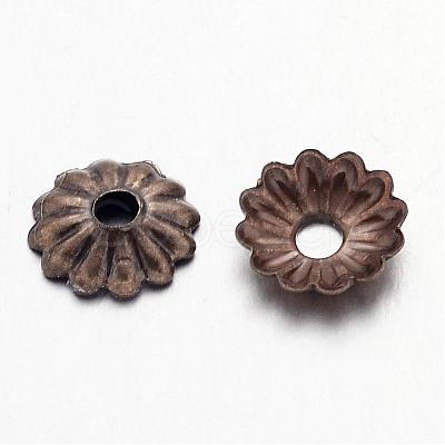 Antique Bronze Iron Flower Bead Caps X-IFIN-D023-AB-NF-1