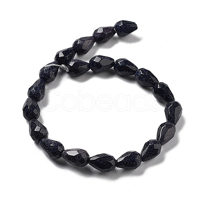 Synthetic Blue Goldstone Beads Strands G-P520-B24-01-1