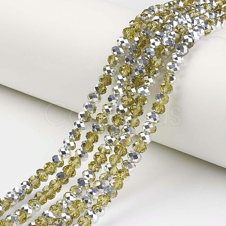 Electroplate Transparent Glass Beads Strands EGLA-A034-T2mm-M04-1