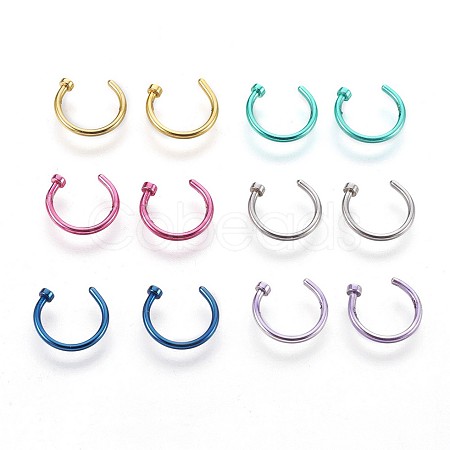 316 Stainless Steel Nose Nose Ring AJEW-P070-MB-1