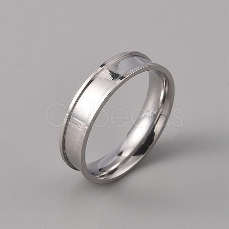 201 Stainless Steel Grooved Finger Ring Settings STAS-WH0027-27G-P-1