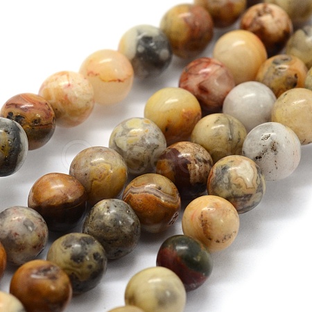 Natural Crazy Lace Agate Beads Strands G-G763-10-8mm-1