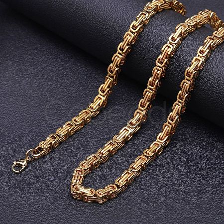 Titanium Steel Byzantine Chain Necklaces for Men FS-WG56795-38-1