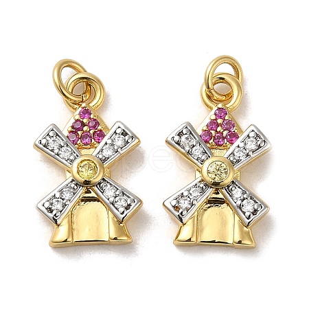 Rack Plating Brass Micro Pave Cubic Zirconia Pendants KK-Q795-13G-1