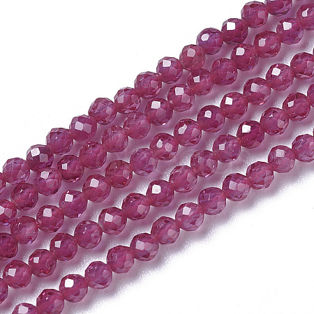 Lab Grown Red Corundum Beads Strands G-F596-11-2mm-1-1