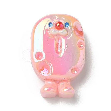 Electroplate Number Theme Resin Beads RESI-Q015-01A-1