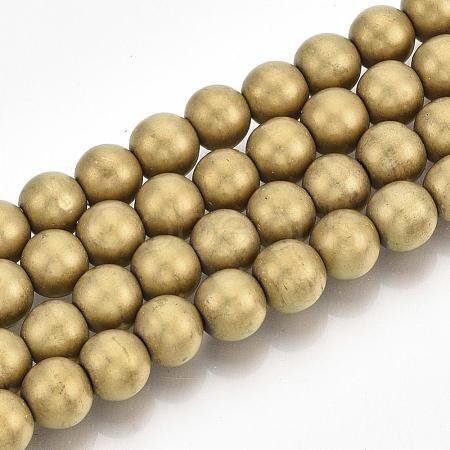 Electroplate Non-magnetic Synthetic Hematite Beads Strands G-R363-10mm-01-1
