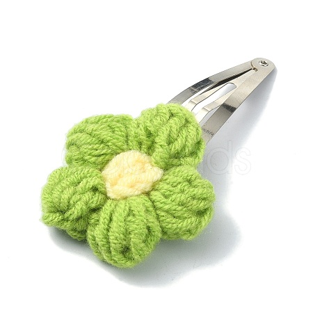 Handmade Cotton Knitting Ornament Iron Snap Hair Clips for Girls PHAR-JH00090-01-1