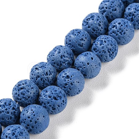 Synthetic Lava Rock Dyed Beads Strands G-H311-08C-09-1