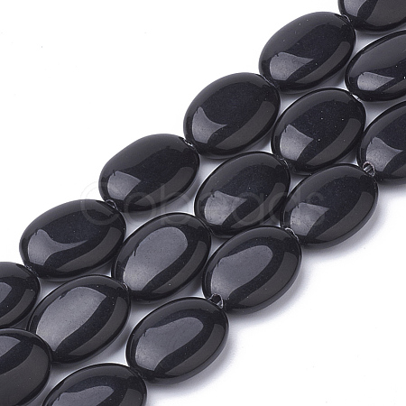Natural Black Stone Beads Strands X-G-S292-26-1