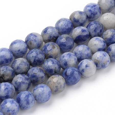 Natural Blue Spot Jasper Beads Strands G-Q462-99-4mm-1