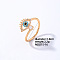 Eye Golden Brass Cuff Ring with Cubic Zirconia, Inner Diameter: 18mm