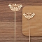 Alloy Hair Stick Findings for Women, Butterfly, Light Gold, 25x40mm