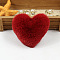 Imitation Fur Pom Pom Balls, for DIY Keychain Bag Making Accessories, Heart, Dark Red, 10x8cm