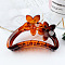 Amber Color Hollow Hair Clip with Matte Half Round Arc Flower.