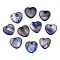 Natural Freshwater Shell Charms, Dyed, Heart, Dark Slate Blue, 12.5x13x2mm, Hole: 1.5mm