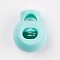 Plastic Iron Spring Cord Locks, Aquamarine, 15x20x15mm, Hole: 6x4mm